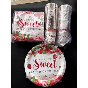 Berry Sweet Baby Shower Party Supplies Set